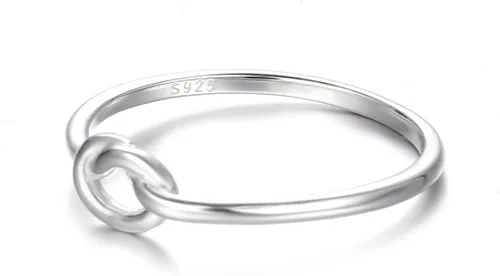 Vista 2 de BoRuo anillo de compromiso con nudo celta del amor, tamaño de banda del anillo 4-12, Anillo de plata de ley 925.