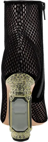 Vista 93 de FSJ Botas de tacón alto con punta puntiaguda para mujer, con tacón alto, con cremallera lateral brillante, estilo casual, para uso diario, zapatos
