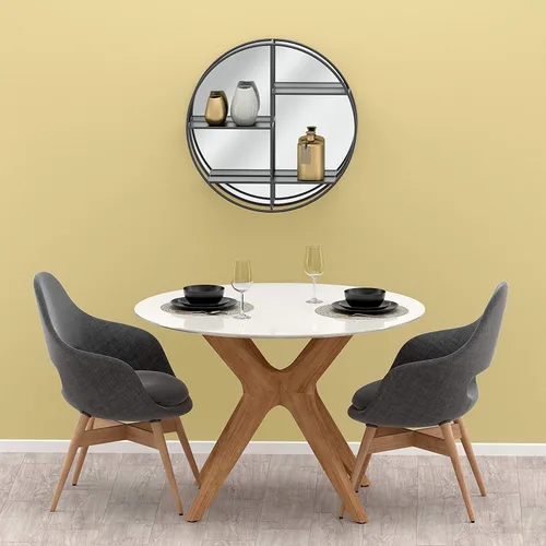 Vista 4 de Gatco 1883 - Espejo decorativo para estantes, 28.13 pulgadas, negro mate