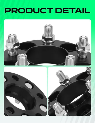 Vista 8 de YHTAUTO - Espaciadores de rueda hub céntrica 5x4.5 de 1 pulgada, compatibles con modelos Ford Lincoln: Explorer, Mustang, GT, Aviator, espárragos