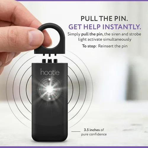 Vista 3 de HOOTIE Alarma de seguridad personal para mujeres, hombres y niños — Llavero de alarma personal de 130 dB, llavero de alarma de seguridad con luz