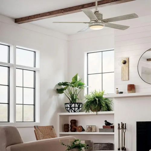 Vista 6 de Kichler Ventilador de techo Colerne de 52 pulgadas con luz LED, níquel cepillado