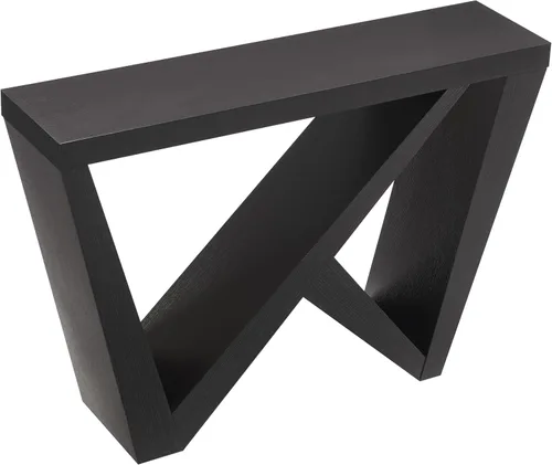 Vista 7 de Homes: Inside + Out Naomi Mesa Consola de Acento Decorativa Moderna con Patas en Forma de W, Muebles de Madera para Entrada para Sala de Estar, Negro