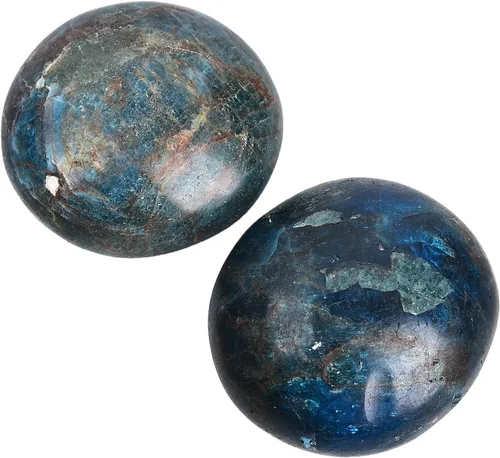 Vista 2 de AMOYSTONE 2 piedras de apatita preocupación natural de bolsillo de palma de cristal curativo cuarzo reiki para terapia de ansiedad 2-3 pulgadas