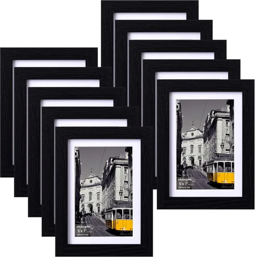 Vista 47 de eletecpro Juego de 5 marcos de fotos de 8 x 10 pulgadas, collage de fotos, decoración de pared, fotos de 5 x 7 con paspartú o de 8 x 10 pulgadas sin