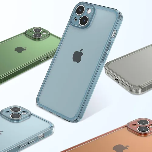 Vista 5 de ZTOFERA Funda para iPhone 14 Plus 6.7 pulgadas, Transparente Suave Silicona Bumper Protector Retro Color Transparente A Prueba de Golpes Caja Del