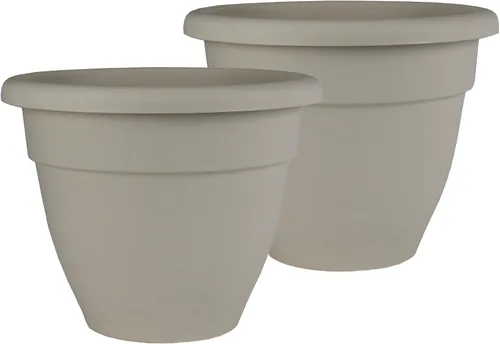Vista 17 de The HC Companies, Caribbean - Maceta de plástico y ligera de 6 pulgadas para interiores y exteriores, maceta para hierbas y flores, color negro