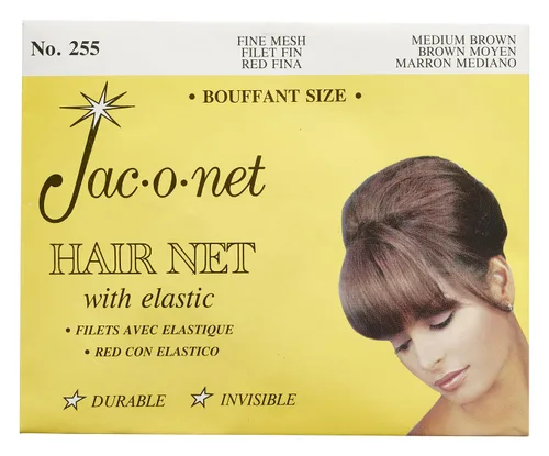 Vista 3 de Red para el cabello Jac-O-Net Tiny Mesh Bouffant/Tamaño Grande, Blanco, 1 red por paquete [1 paquete]