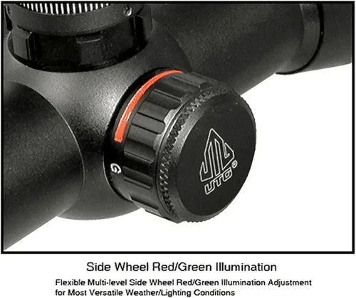 Vista 6 de UTG - 4 X 32 Alcance de ballesta de 1 pulgada, retícula RGB profesional de 5 pasos, anillos QD