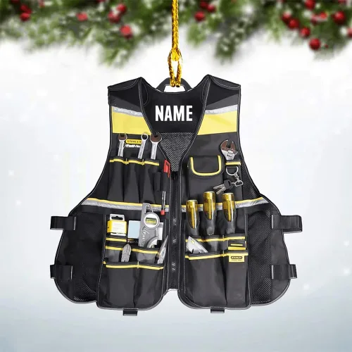 Vista 11 de Bolsa de herramientas personalizada para electricista, adorno acrílico con forma de corte personalizado, para electricistas, decoración de árbol