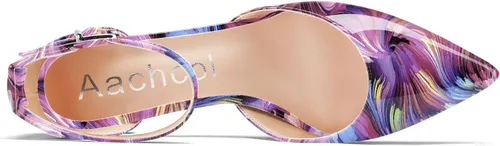 Vista 4 de Aachcol Sandalias de tacón bajo con correa de tobillo para mujer, zapatos de vestir, para fiesta, oficina, boda, 1.5 pulgadas