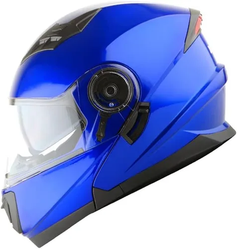 Vista 8 de 1Storm Nuevo Casco de Motocicleta de Cara Completa JH901 Negro Mate + Un Escudo Transparente Adicional: JH901