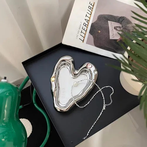Vista 3 de Bandeja de cerámica para joyas para niñas y mujeres, cenicero decorativo, soporte para platos para cosas lindas, decoración de habitación