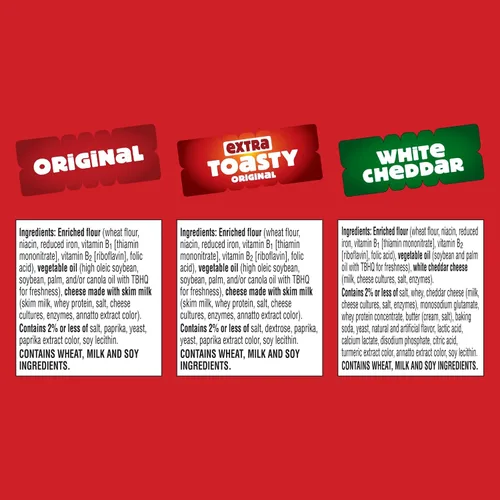 Vista 8 de Cheez-It Galletas de queso, galletas horneadas, aperitivos para el almuerzo, tamaño familiar, paquete variado (3 cajas)