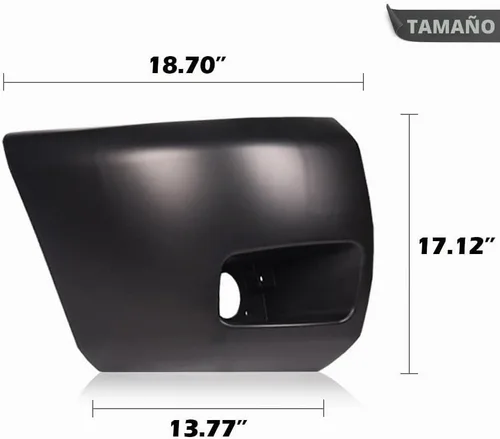 Vista 4 de G-PLUS Extremo del parachoques delantero compatible con Chevy Silverado 1500 2007-2013 frontal derecho e izquierdo con barra frontal imprimada