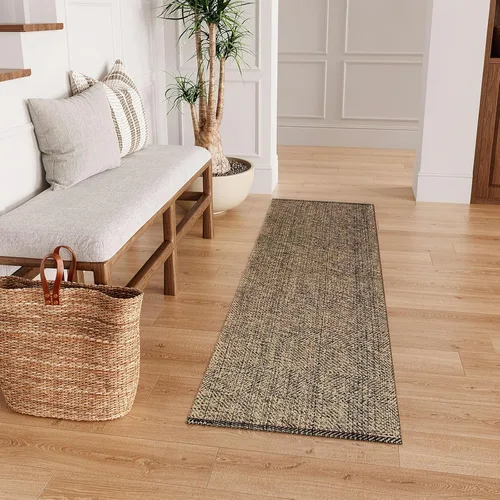 Vista 74 de LEEVAN Alfombra lavable para baño, alfombra tejida negra de 2 x 3 pies para entrada, alfombra de puerta delantera de algodón, alfombras pequeñas