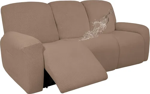 Vista 20 de Easy-Going - Funda 100 % impermeable doble para sofá reclinable, diseño jacquard, en 1 pieza, a prueba de derrames, para niños, mascotas, perros