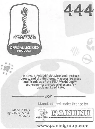 Vista 2 de 2019 Panini FIFA Women's World Cup France Album Stickers (Individual Sticker Only) Soccer #444 Christiane Endler Chile 2 Inch by 2 1/2 Inch