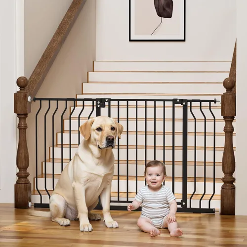 Vista 13 de Puerta para bebés de 29 a 43 pulgadas para escaleras, esenciales para la seguridad del bebé, puerta de cierre automático para puertas, puerta