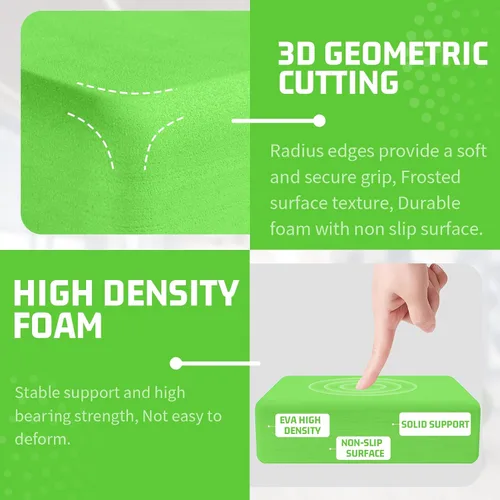 Vista 3 de Foam Block Supportive Latex-Free with Rounded Edges, Non-Slip Exercise Blocks for Pilates, Meditation, Balance, Stretching and Deep Poses