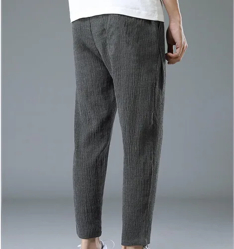 Vista 3 de JEShifangjiusu Pantalones deportivos para hombre, pantalones deportivos de seda de hielo, pantalones largos de yoga elásticos con cordón para correr
