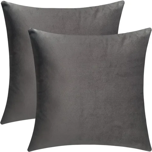 Vista 44 de mixeoo Comfy - Juego de 2 fundas de almohada decorativas de terciopelo grueso sólido y grueso, súper suaves, decoración del hogar para sofá, sala