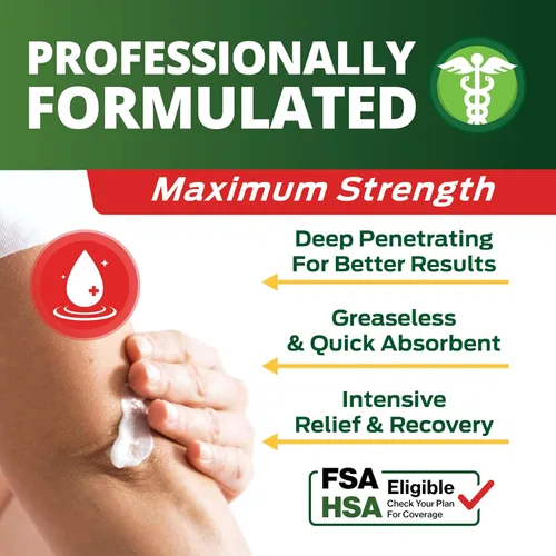 Vista 6 de OWELL NATURALS Crema para aliviar el dolor de penetración profunda, fórmula de máxima fuerza para articulaciones y dolores musculares, espalda baja