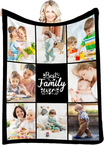 Vista 17 de Manta personalizada con fotos, mantas y mantas hechas en Estados Unidos, mantas personalizadas con fotos y texto para adultos, niños, familia