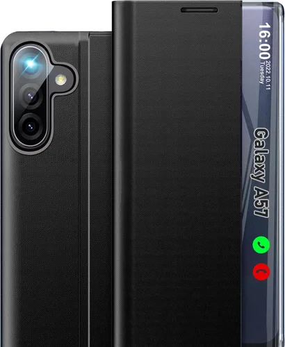 Vista 73 de Funda de teléfono para Samsung Galaxy A16 5G, Clear View Window Funda delgada de lujo para teléfono Galaxy A16 con soporte, funda protectora