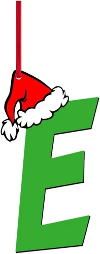 Vista 19 de Decoraciones de Navidad - Letras de adorno de la A a la Z para el árbol, adornos colgantes del alfabeto de Navidad de bricolaje (A)