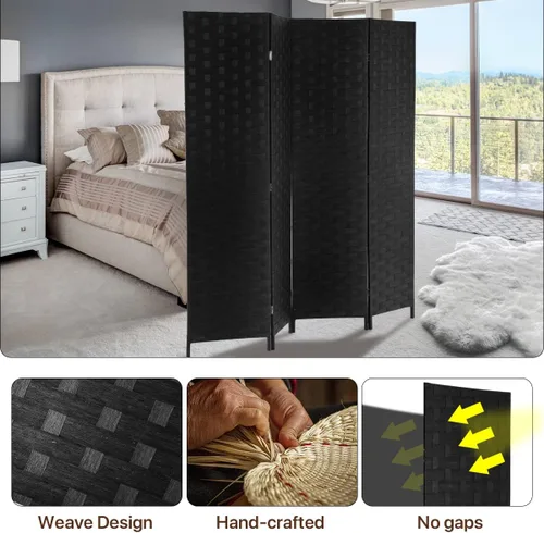 Vista 4 de Divisores de habitación y pantallas de privacidad plegables, 4 paneles de 6 pies, divisor de separación de habitación portátil plegable de 6 pies