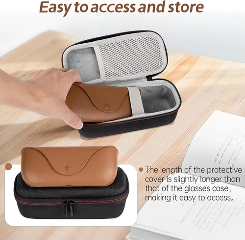 Vista 3 de Funda protectora rígida para lentes inteligentes Ray-Ban Meta, compatible con WayfarerSkylerHeadliner y caja de carga, funda duradera para gafas