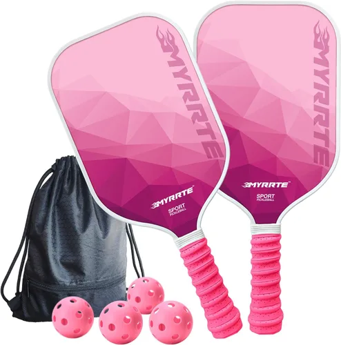 Vista 12 de Juego de 2 palas de pickleball de fibra de vidrio, con núcleo de panal ligero, control inigualable