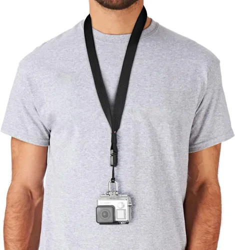 Vista 4 de Correa de cuello para adaptador de montaje GoPro Cordón desmontable con grillete de acero inoxidable