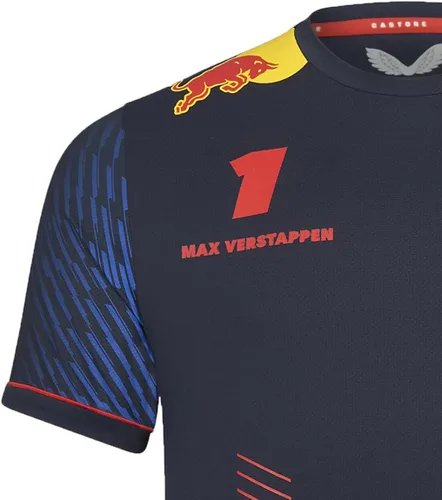 Vista 3 de Red Bull Racing F1 Max Verstappen Team Camiseta para hombre, Noche estrellada