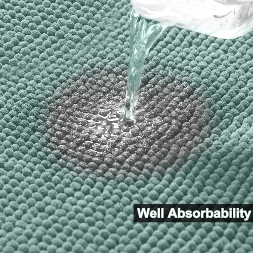 Vista 6 de Urvoix Juegos de Alfombras de Baño de 3 Piezas, Alfombra de Baño de Chenilla Antideslizante - Ultra Suave, Lavable, Tapete de Baño Súper Absorbente