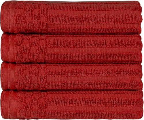 Vista 121 de Superior Juego de 6 toallas de algodón sólido y acanalado, toallas de cara de 13 x 13 pulgadas, toallas de mano de 16 x 28 pulgadas, toallas de baño
