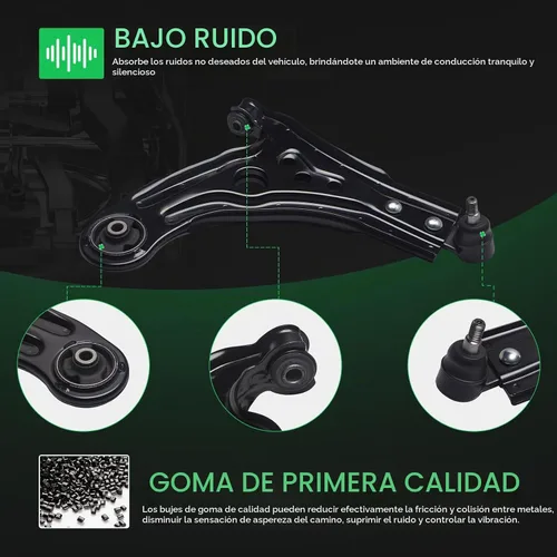 Vista 4 de Conjunto de brazo de control inferior delantero y rótula compatible con Chevrolet Aveo Aveo5 Pontiac G3 Wave Wave5 Suzuki Swift+ Driver Passenger
