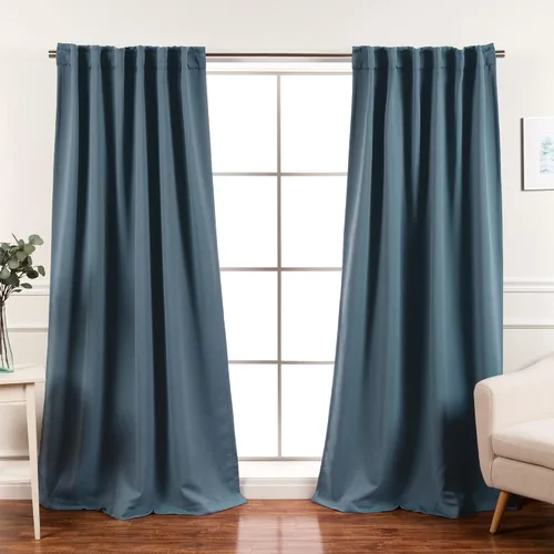 Vista 23 de Best Home Fashion Paneles de cortinas opacas de alta calidad, con aislamiento térmico sólido, cortinas opacas para tratamiento de ventanas