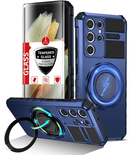 Vista 62 de Funda magnética para Samsung Galaxy Note 20 Ultra compatible con carga inalámbrica MagSafe, con 1 protector de pantalla, anillo de soporte integrado