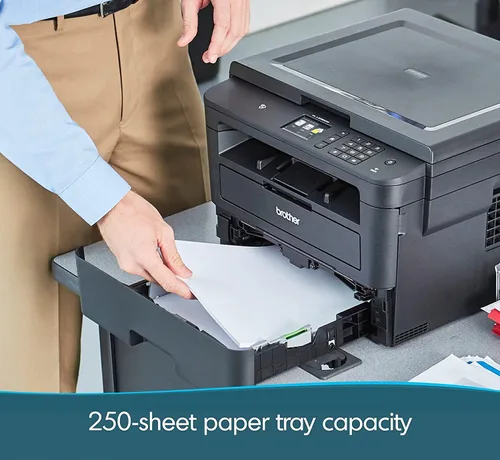 Vista 7 de Brother Impresora láser monocromática todo en uno serie HL-L2395DW - Impresión de escaneo - Impresión dúplex automática - 36 ppm, 2400 x 600 ppp