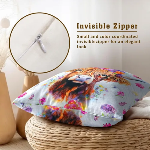 Vista 163 de Giwawa Juego de 2 fundas de almohada decorativas con diseño floral de girasol de 16 x 16 pulgadas, fundas de cojín decorativas para el hogar, sofá