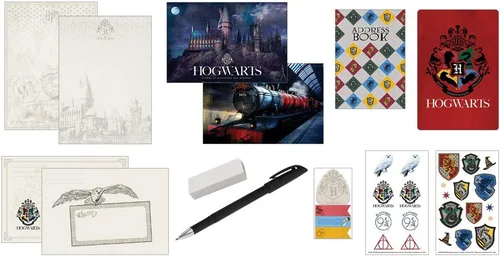 Vista 3 de Playhouse Juego de 29 piezas de bolsas de papelería de Harry Potter de Hogwarts para niños Officially Licensed, Includes Paper, Envelopes, Post