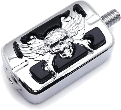 Vista 5 de Wing Cráneo Zombie Forma Willie G. Cráneo Shifter Peg para Harley Electra Amplia Super Low Glide Softail XLX chapado en cromo
