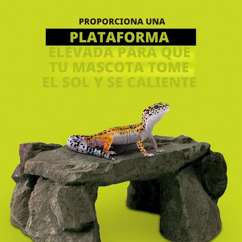 Vista 3 de Zilla hábitat para reptiles, decoración, roca, guarida, tamaño medio