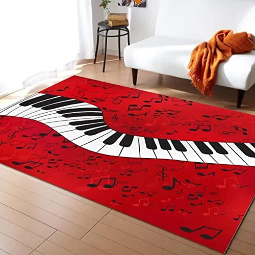 Vista 20 de Alfombra de área con diseño de dibujos animados en acuarela, estilo bohemio de mediados de siglo, con diseño de hojas de palmera tropicales, suave