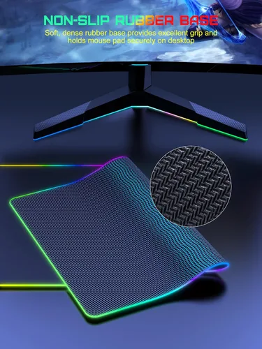 Vista 7 de TopMade Alfombrilla de Mouse de Carga Inalámbrica, Alfombrilla de Mouse para Juegos RGB, Alfombrilla de Escritorio para Oficina en Casa, 31.5" x RGB