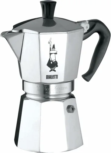 Vista 29 de Bialetti - Moka Express: Cafetera de espresso sobre estufa icónica, prepara auténtico café italiano, olla de moka 1 taza (2 Oz - 60 Ml), aluminio