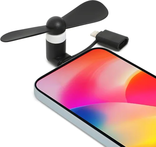 Vista 6 de Paquete de 24 mini ventiladores de mano a granel, mini ventilador portátil 2 en 1 para teléfono celular compatible con iPhone, iPad, Samsung