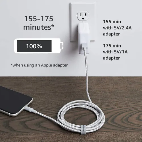 Vista 6 de Amazon Basics Cable de carga USB-A a Lightning, cable trenzado de nailon, cargador certificado MFi para Apple iPhone 14, 13, 12, 11 X Xs Pro, Pro